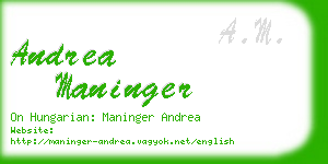 andrea maninger business card